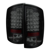 Spyder Black Smoked LED Tail Lights 07-08 Dodge Ram - Click Image to Close